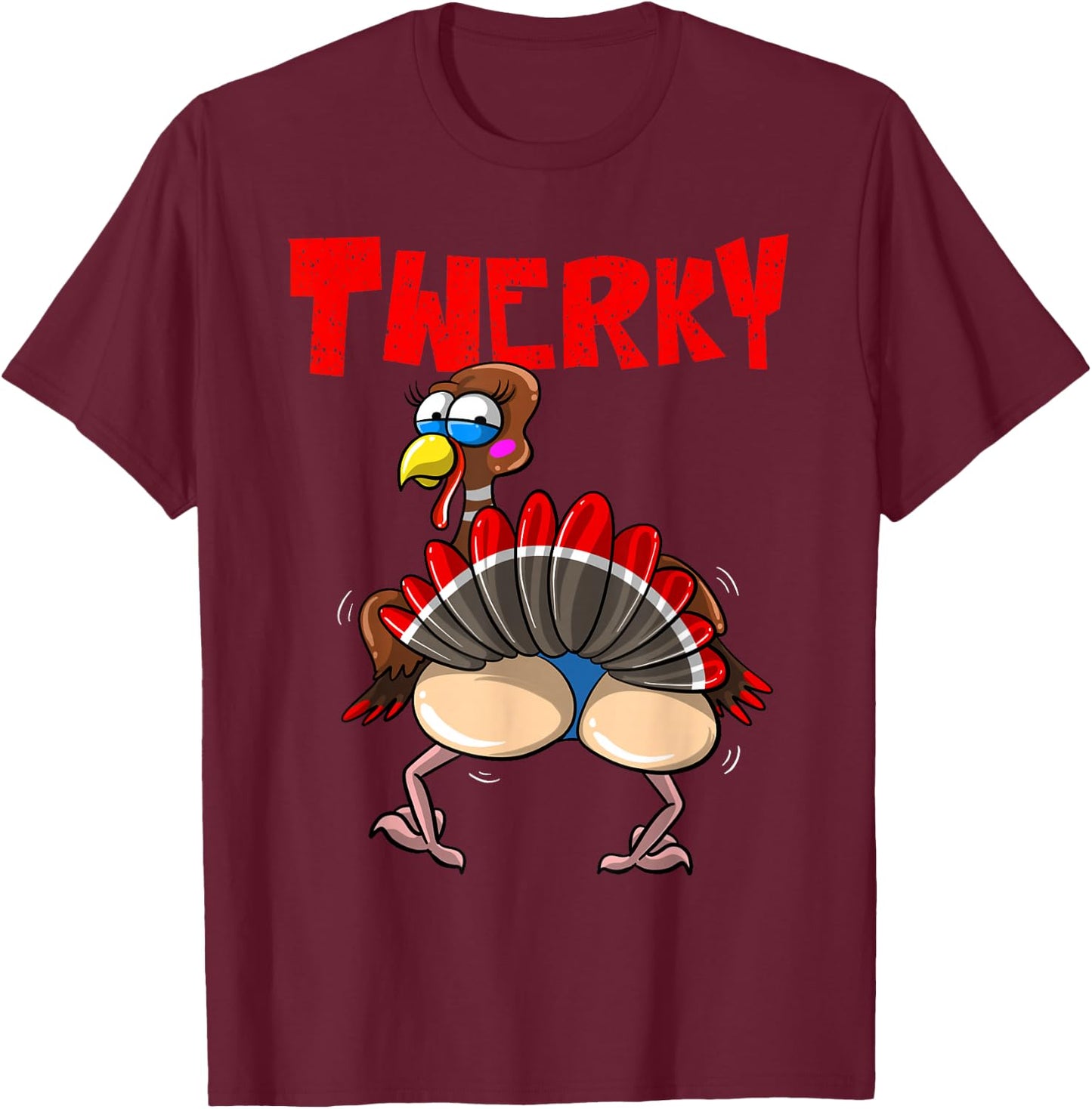 Funny Twerky Dance Cute Love Twerk Dancing Thanksgiving Gift T-Shirt - T-Shirt | Maroon