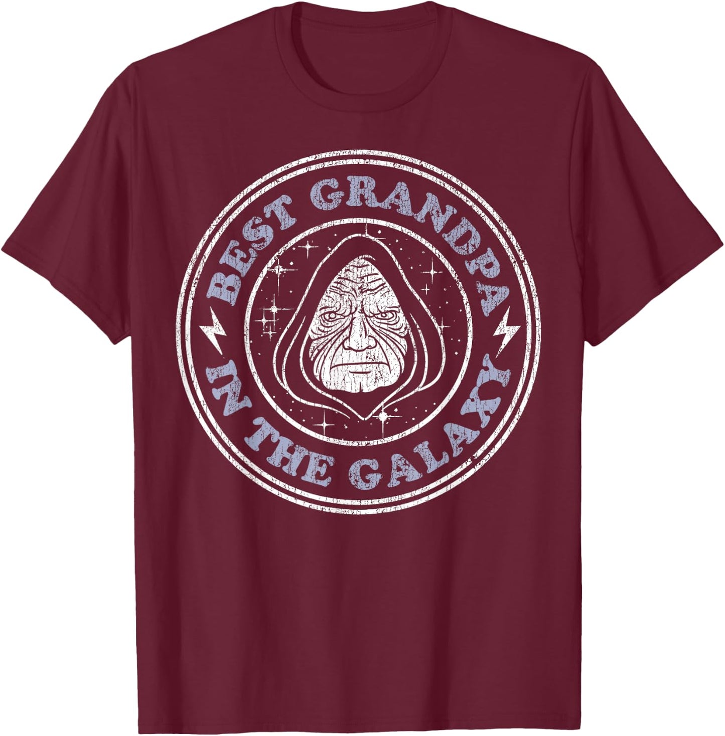 Star Wars Palpatine Best Grandpa In The Galaxy Doodle T-Shirt - T-Shirt | Maroon