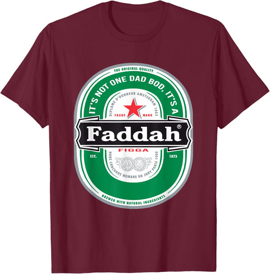 Funny Fathers Day Dad Bod Hawaiian Hawaii Pidgin Heine Beer T-Shirt - T-Shirt | Maroon