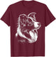 Cute Border Collie Head as a Chic Portrait from the Side T-Shirt - T-Shirt | Maroon