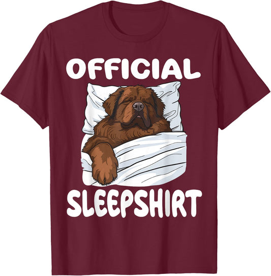Newfoundland Dog Official Sleepshirt Pajamas Nightgown T-Shirt - T-Shirt | Maroon