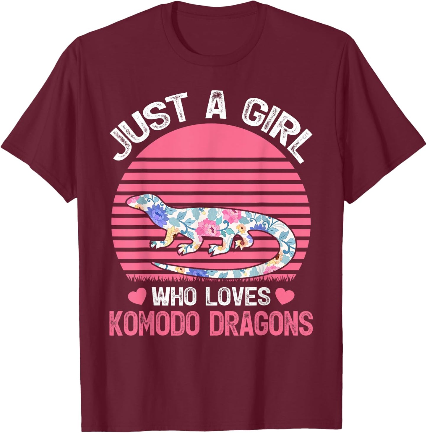 Komodo Dragon Lover Just A Girl Who Loves Komodo Dragons T-Shirt - T-Shirt | Maroon