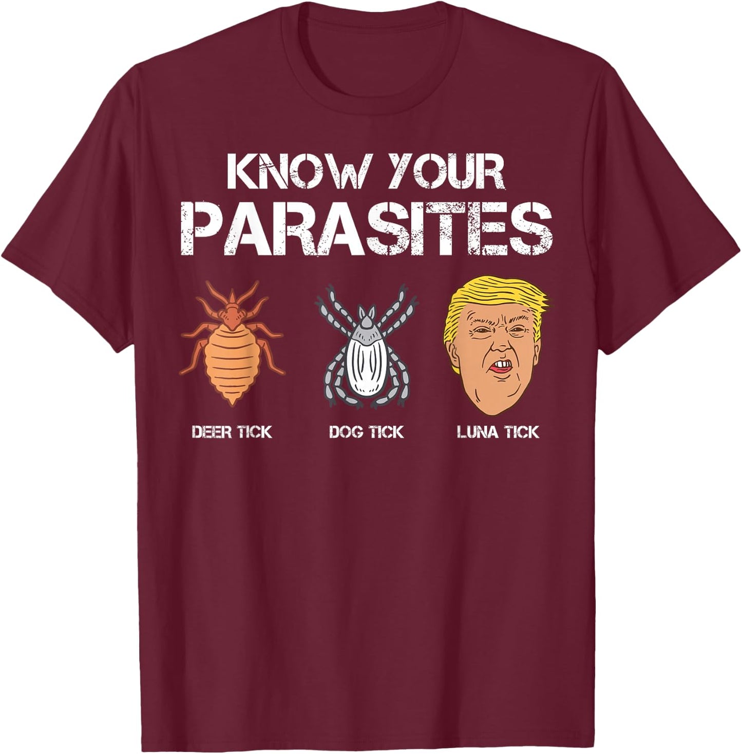 Know Your Parasites Anti Trump USA President Election 2020 T-Shirt - T-Shirt | Maroon