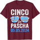 Cinco De Pascha Greece Flag Funny Greek Easter Cinco de Mayo T-Shirt - T-Shirt | Maroon