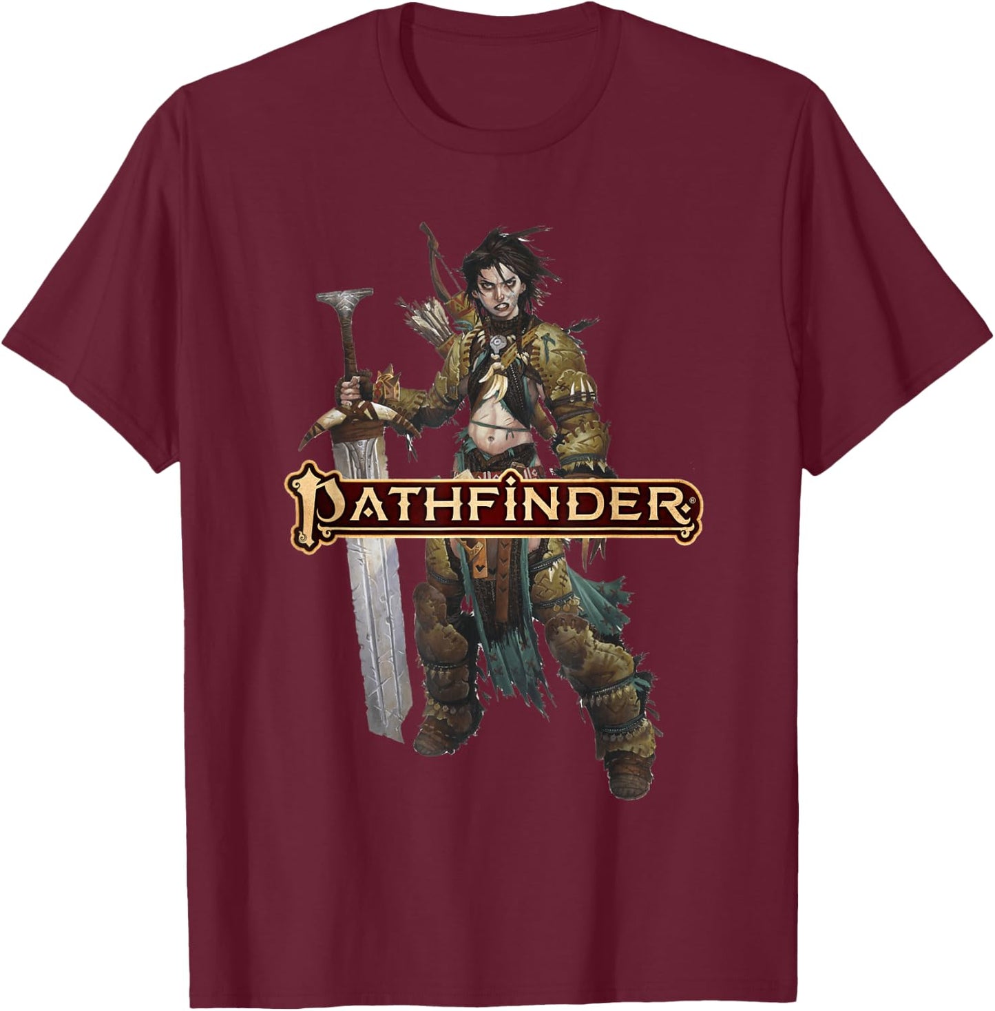 Pathfinder: Amiri The Barbarian T-Shirt - T-Shirt | Maroon
