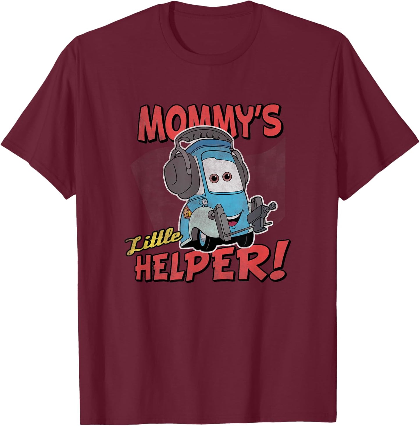 Disney Pixar Cars Mommy's Little Helper! Guido Vintage Shot T-Shirt - T-Shirt | Maroon