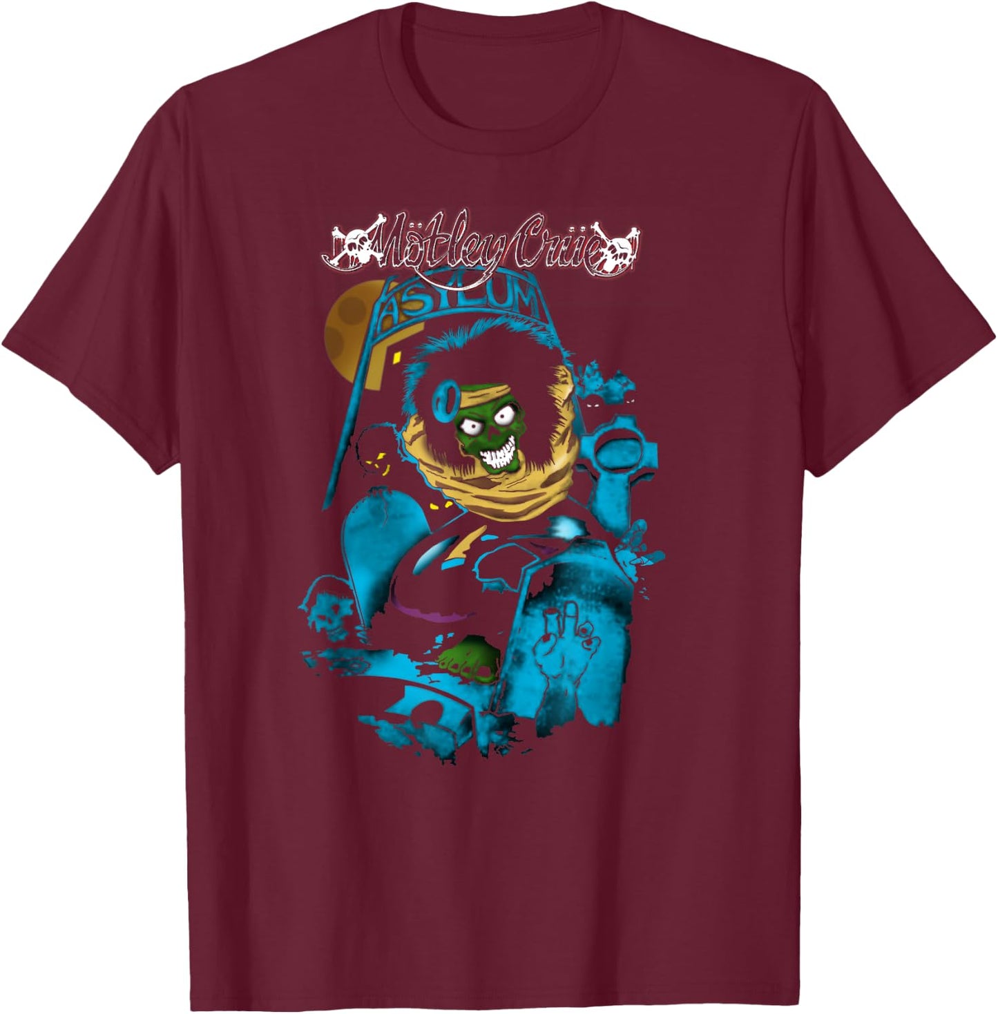 Mötley Crüe - Dr. Feelgood Asylum T-Shirt - T-Shirt | Maroon