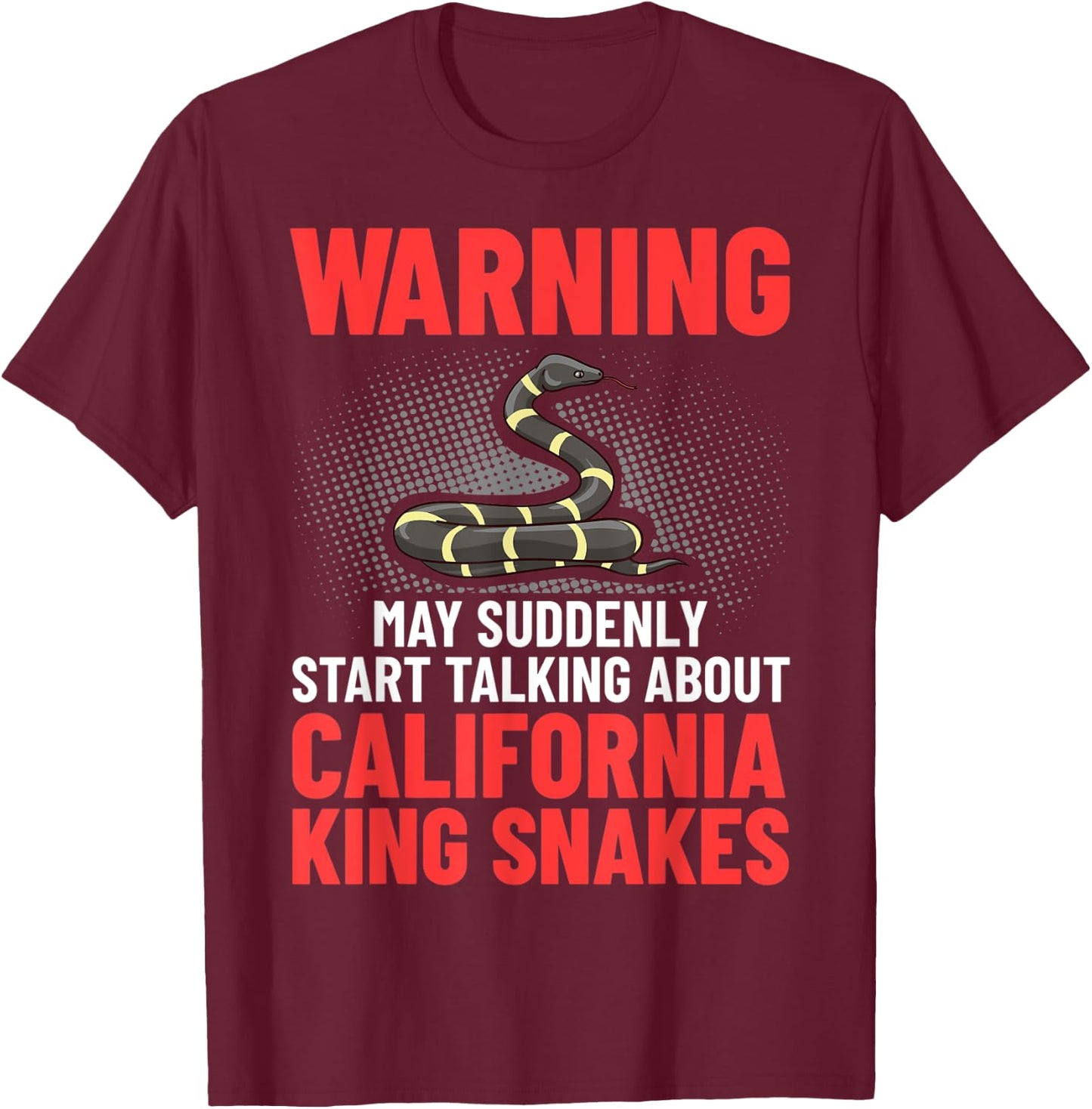 California King Snake High White Habitat T-Shirt - T-Shirt | Maroon