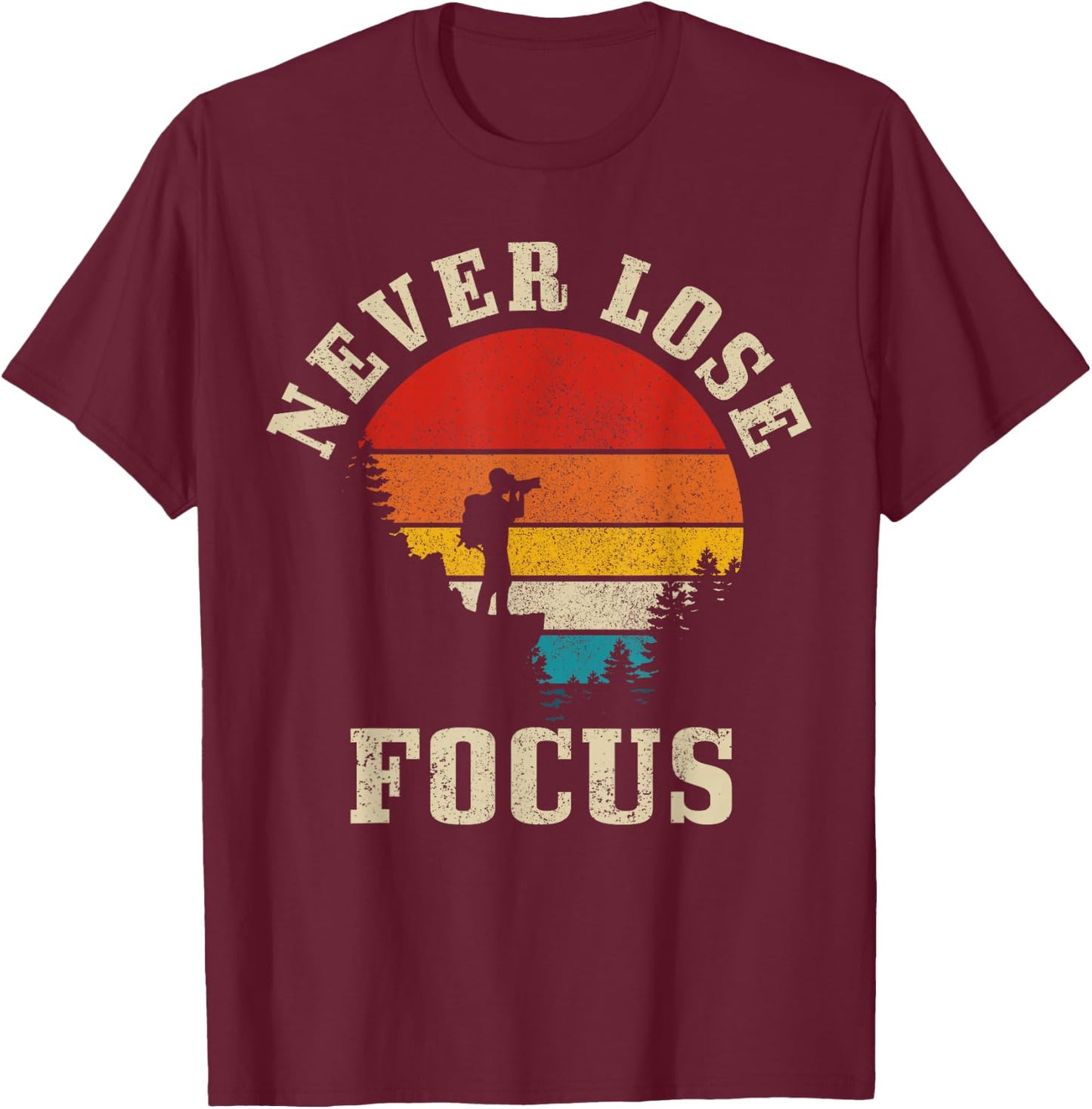 Photographer Gift Vintage Camera Photography T-Shirt - T-Shirt | Maroon