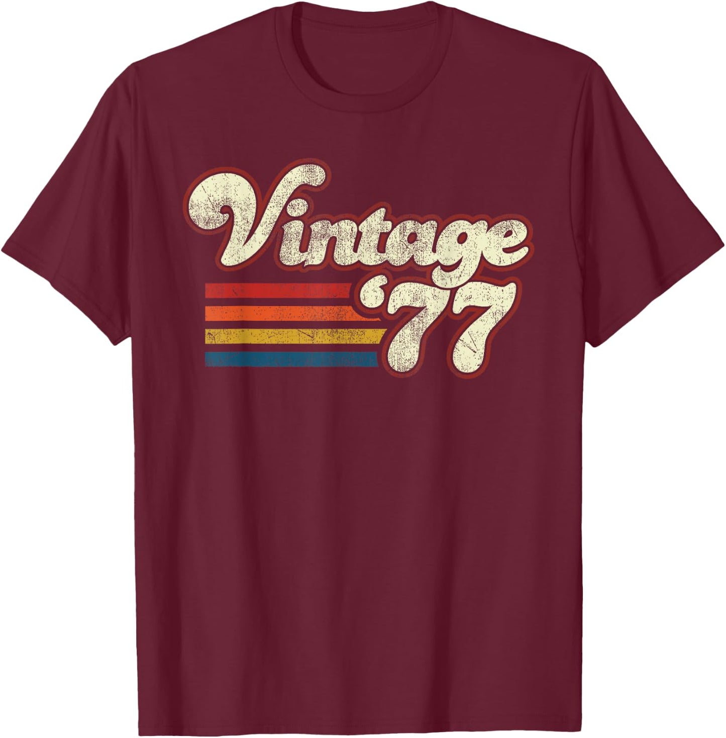 Vintage 1977 46 Birthday T-Shirt - T-Shirt | Maroon