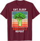 Retro Eat, Sleep Broccoli Repeat Vintage Broccoli Lover T-Shirt - T-Shirt | Maroon