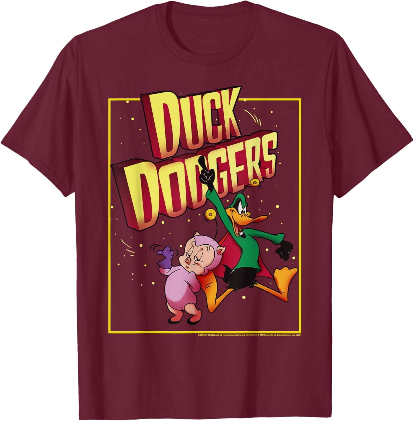 Looney Tunes Duck Dodgers Duo T-Shirt - T-Shirt | Maroon
