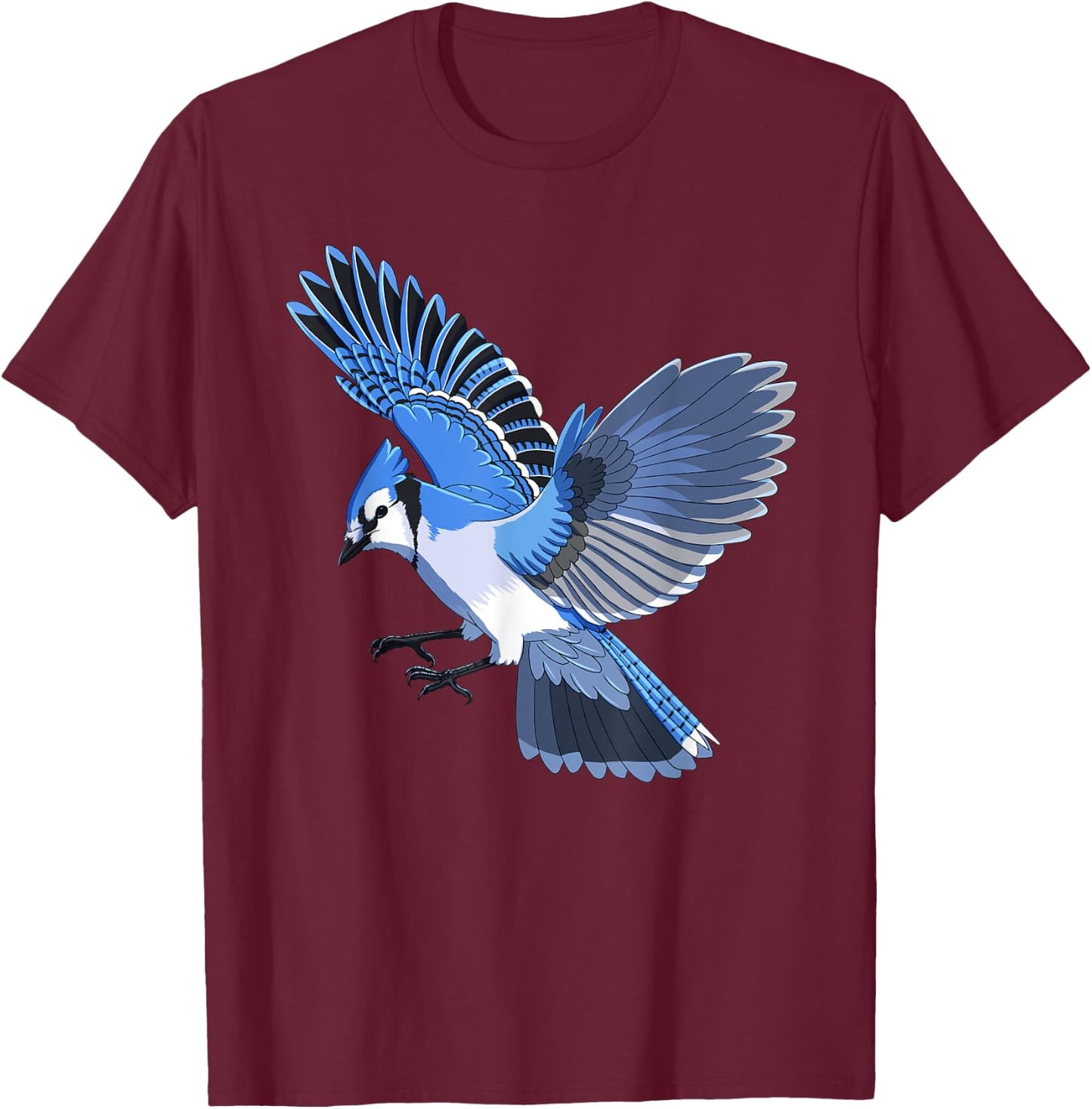 Animal Bird Blue Jay T-Shirt - T-Shirt | Maroon