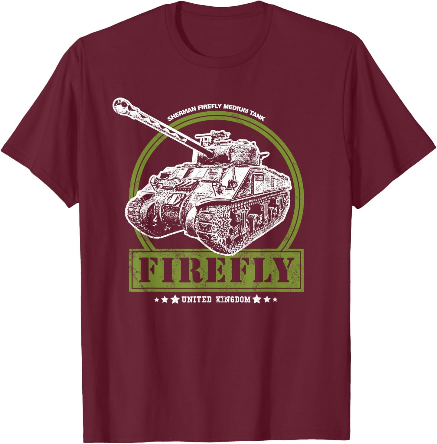 WW2 Sherman Firefly T-Shirt - T-Shirt | Maroon