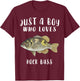Just A Boy Who Loves Rock Bass Fish Lover T-Shirt - T-Shirt | Maroon