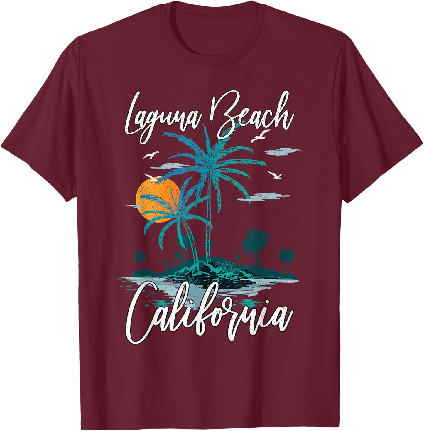 Family Vacation Retro Sunset California Laguna Beach Women Kids T-Shirt - T-Shirt | Maroon