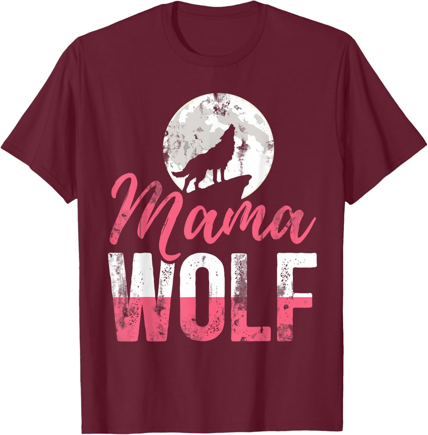Wild Animal Lover Mothers Day Gift Mom Wolf T-Shirt - T-Shirt | Maroon