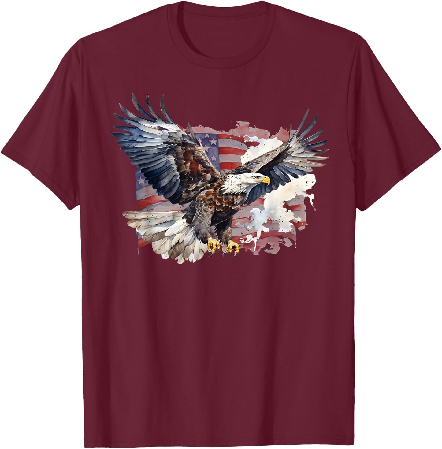 American Nature Bald Eagle Mullet US Flag Patriot Bird Lover T-Shirt - T-Shirt | Maroon