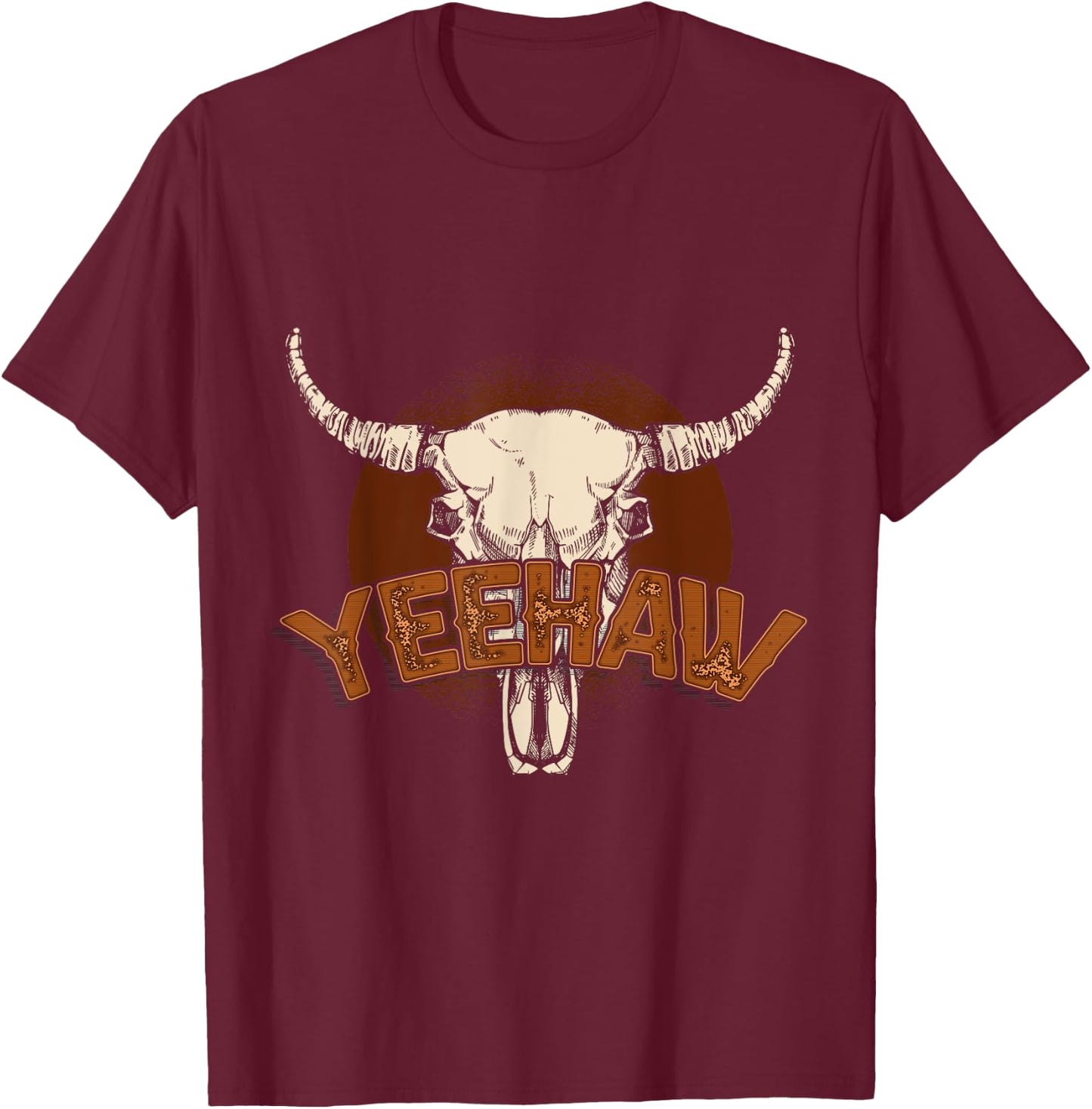 Yeehaw Cowboy T-Shirt - T-Shirt | Maroon