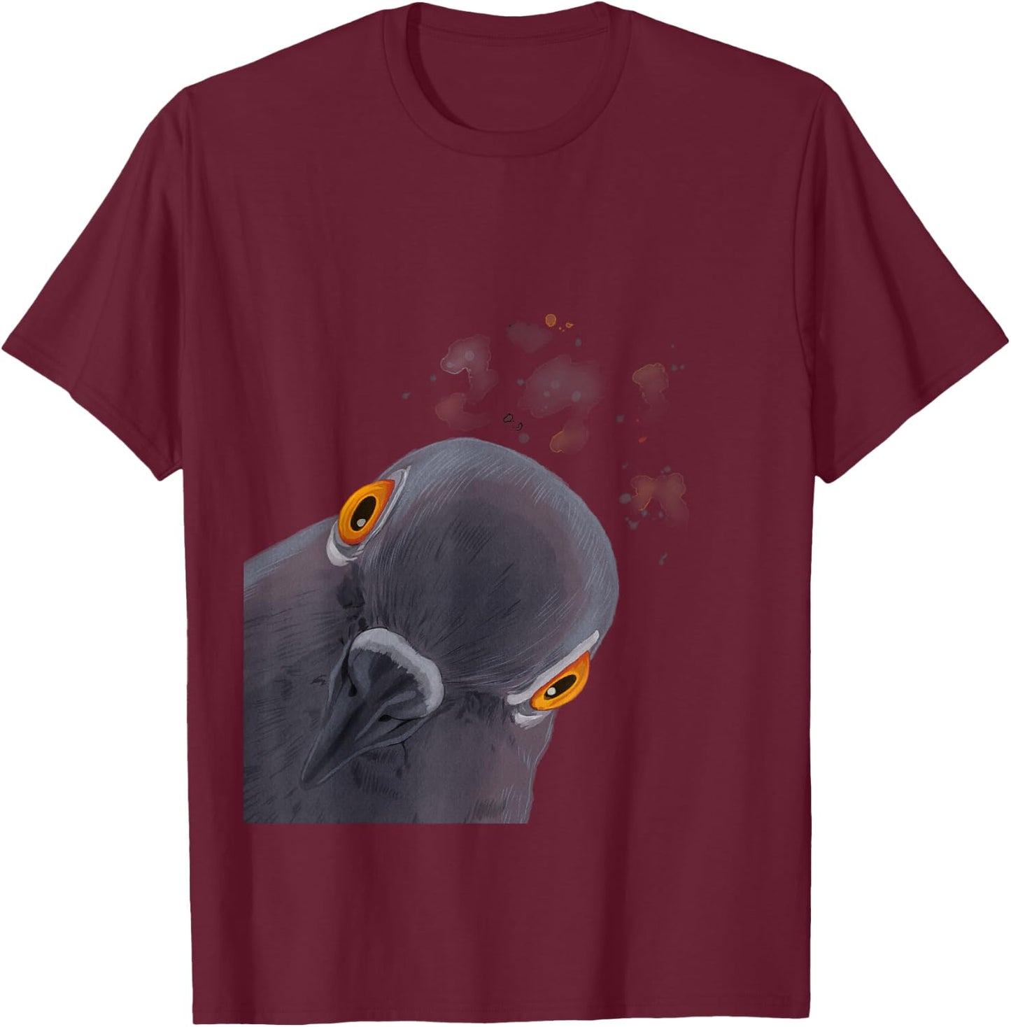 Funny Curious Pigeon T-Shirt - T-Shirt | Maroon