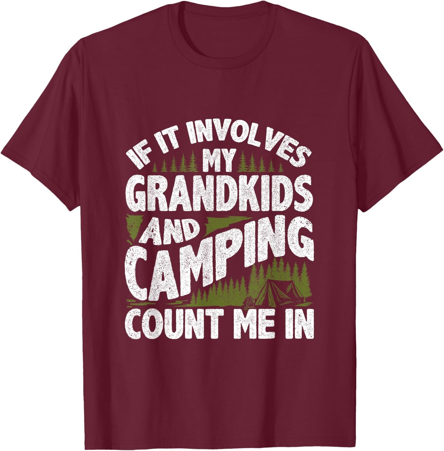 Camping Shirt Grandpa Camper RV Camping Vacation Grandma T-Shirt - T-Shirt | Maroon