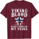 Northern Viking Norwegian Blood Norway T-Shirt - T-Shirt | Maroon