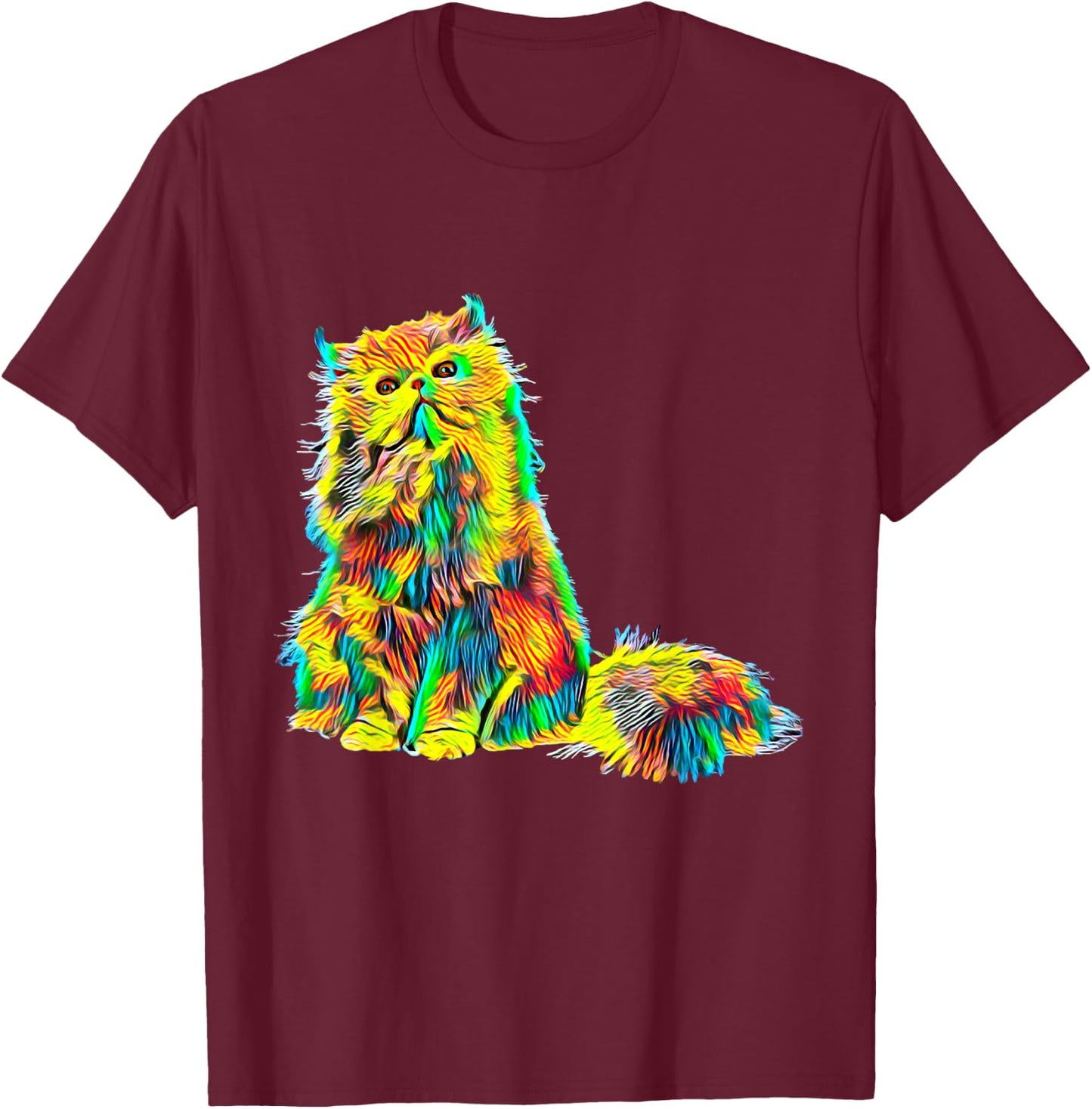 Persian Cat Women Girls Kids T-Shirt - T-Shirt | Maroon