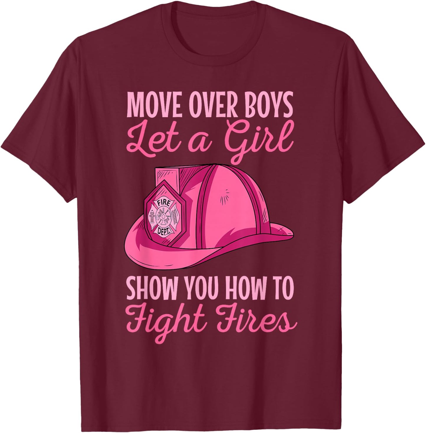Firewoman Firefighter Women Volunteer Firefighting Rescuer Small T-Shirt - T-Shirt | Maroon
