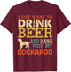 Cockapoo Dad Drink Beer Hang With Dog Funny Men Vintage T-Shirt - T-Shirt | Maroon