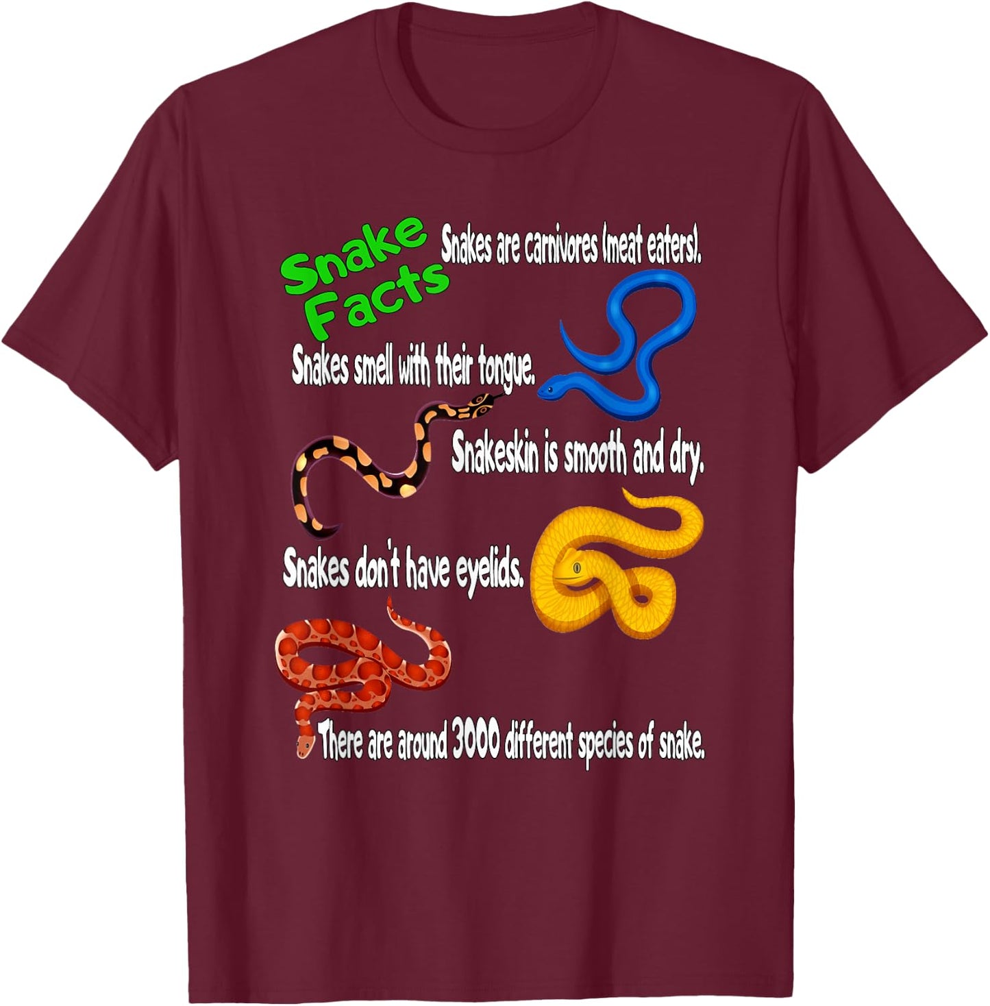 Snake Facts & Funny Boy Girl Toddler Snake Lover T-Shirt - T-Shirt | Maroon