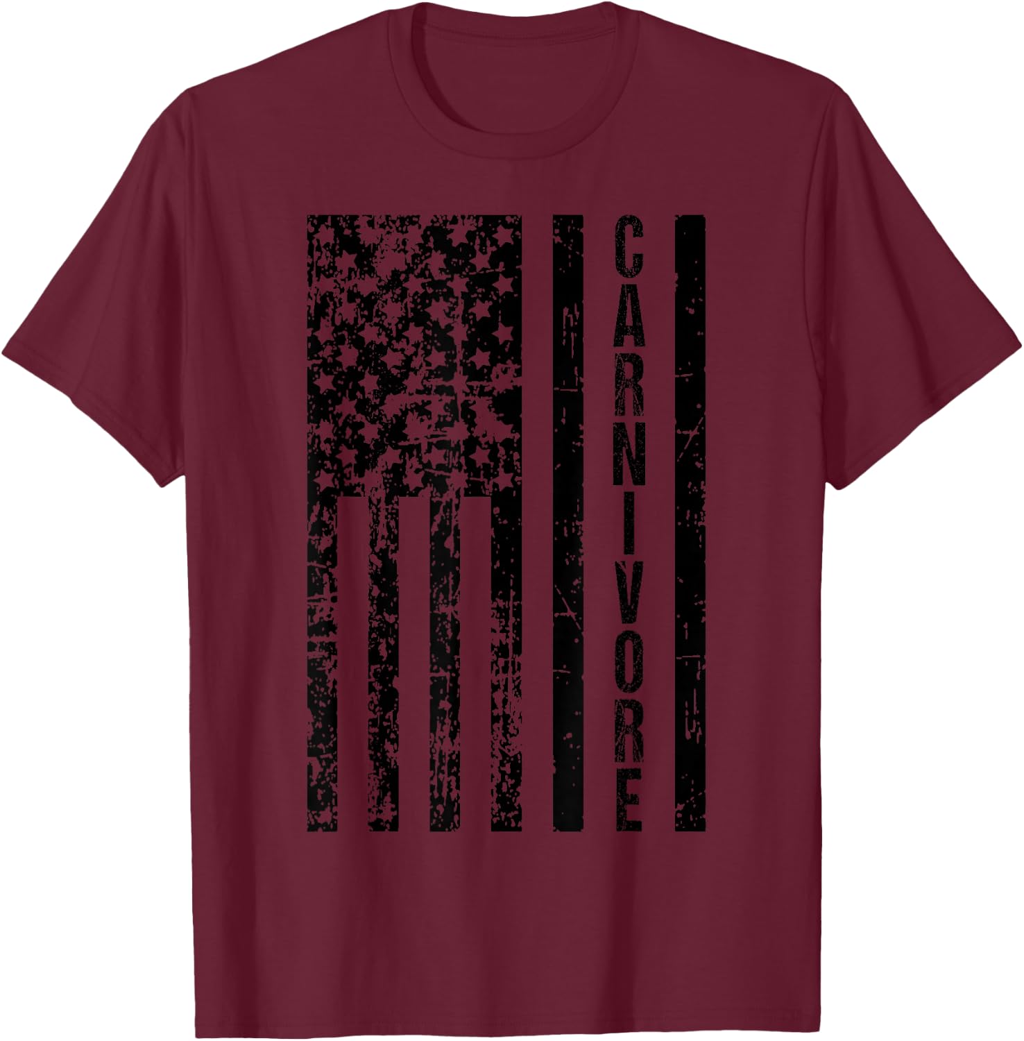 American Flag Carnivore Meat Eater T-Shirt - T-Shirt | Maroon