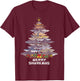 Merry Sharkmas Funny Shark Tree Xmas T-Shirt - T-Shirt | Maroon