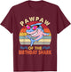 Pawpaw of the Shark Birthday Matching Family T-Shirt - T-Shirt | Maroon