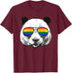 Panda Gay Pride Flag Sunglasses LGBTQ Animal T-Shirt - T-Shirt | Maroon