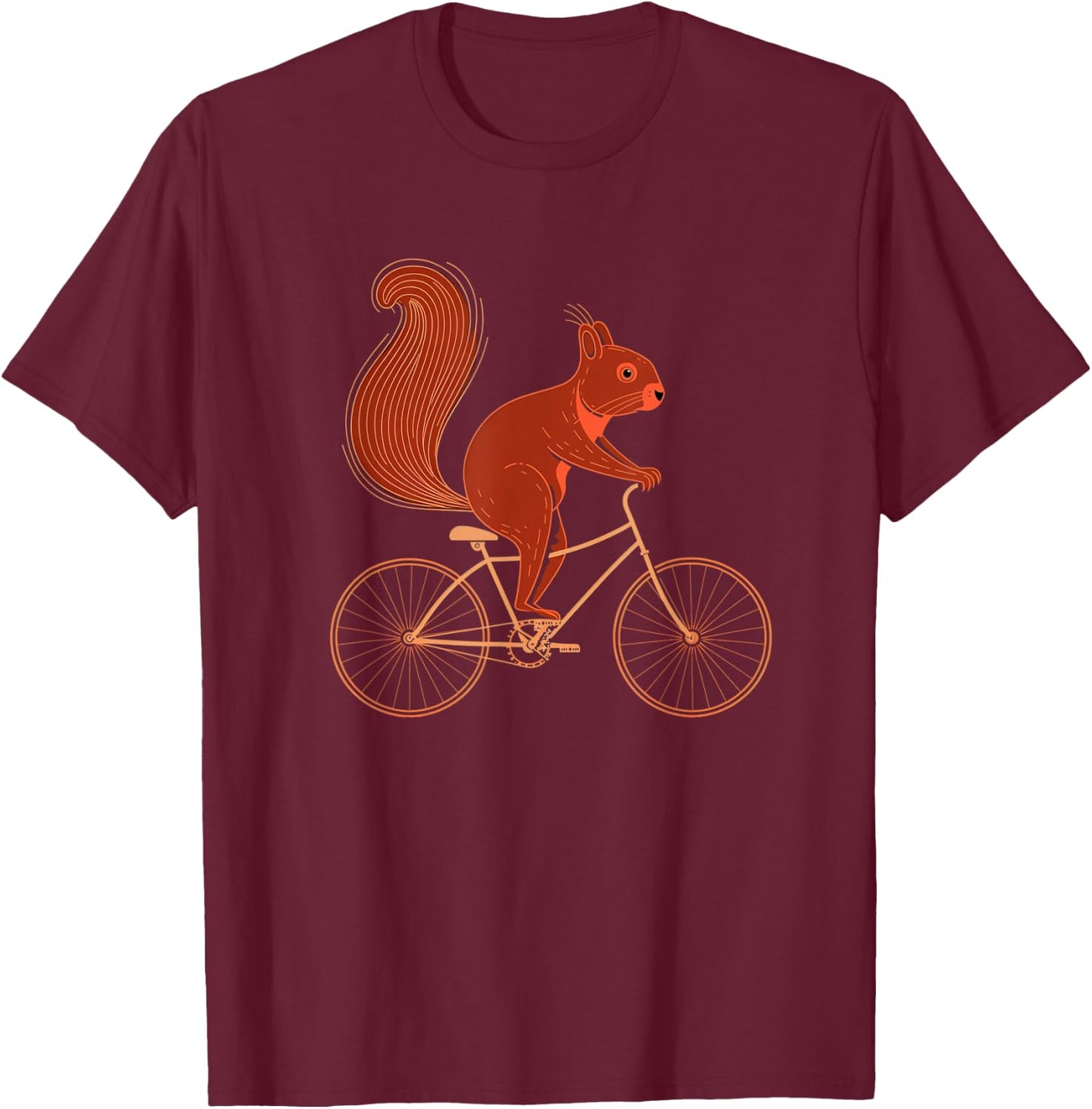 Squirrel Bicycle Funny Cycling Animal Cyclist T-Shirt - T-Shirt | Maroon