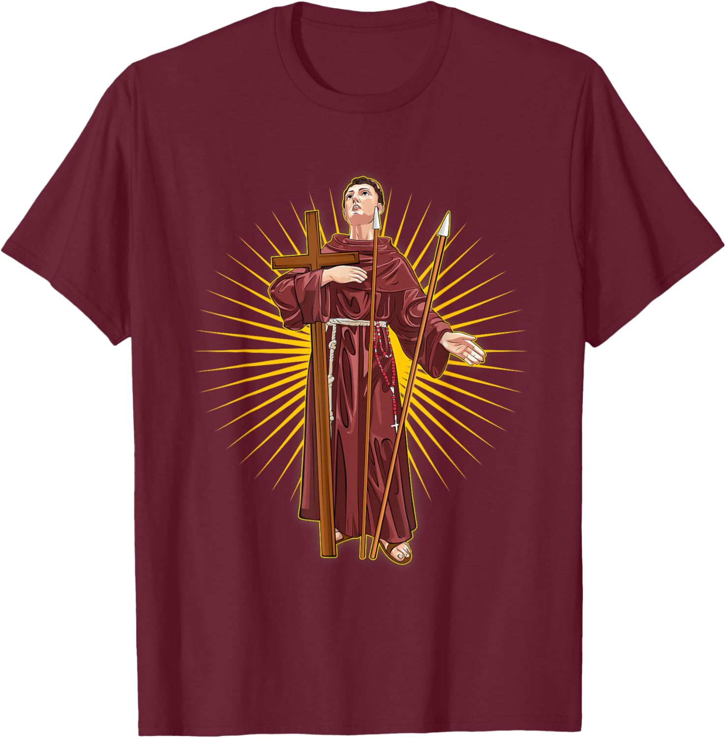 San Felipe de Jesus, Martir Católico Mexicano T-Shirt - T-Shirt | Maroon