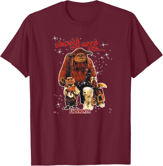 Labyrinth Should You Need Us T-Shirt - T-Shirt | Maroon