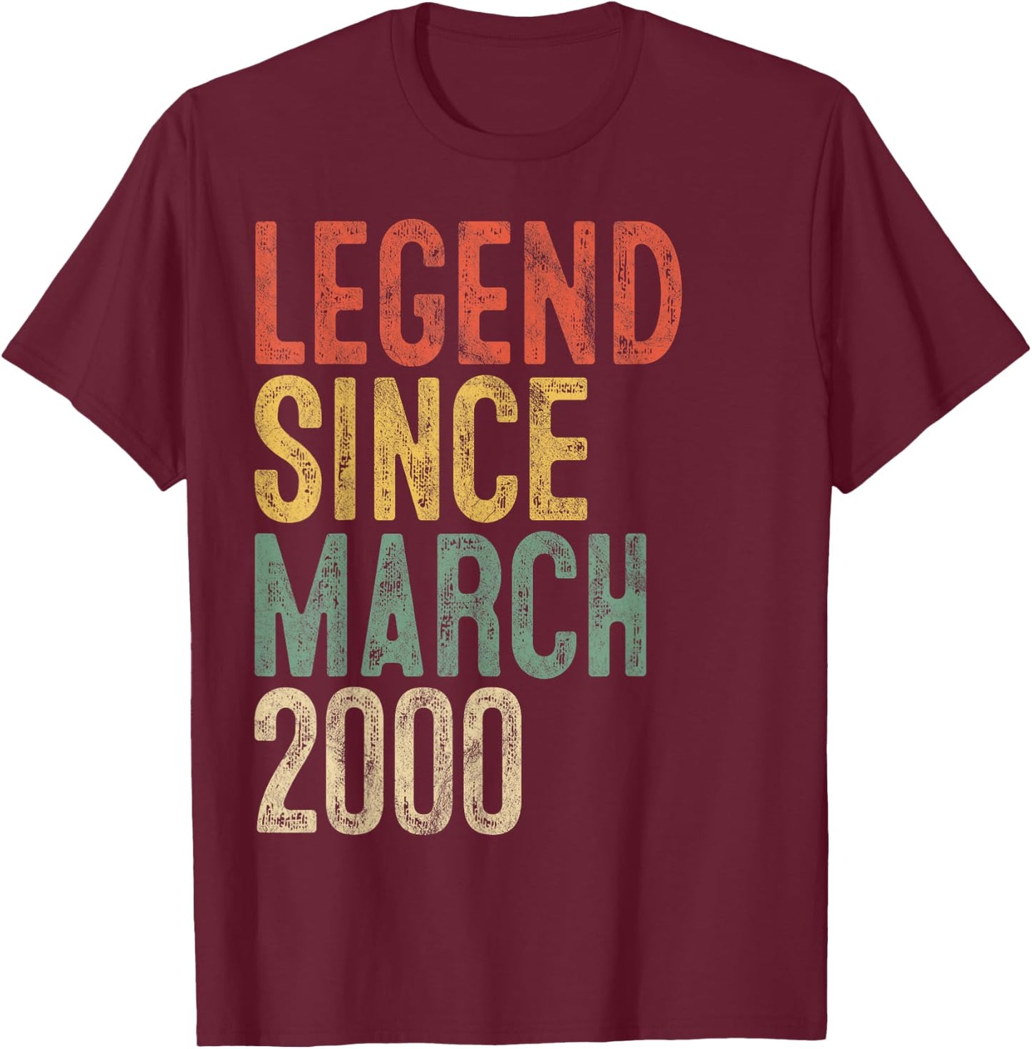 Legend 2000 25th Birthday Gifts Women 25 Year Old T-Shirt - T-Shirt | Maroon