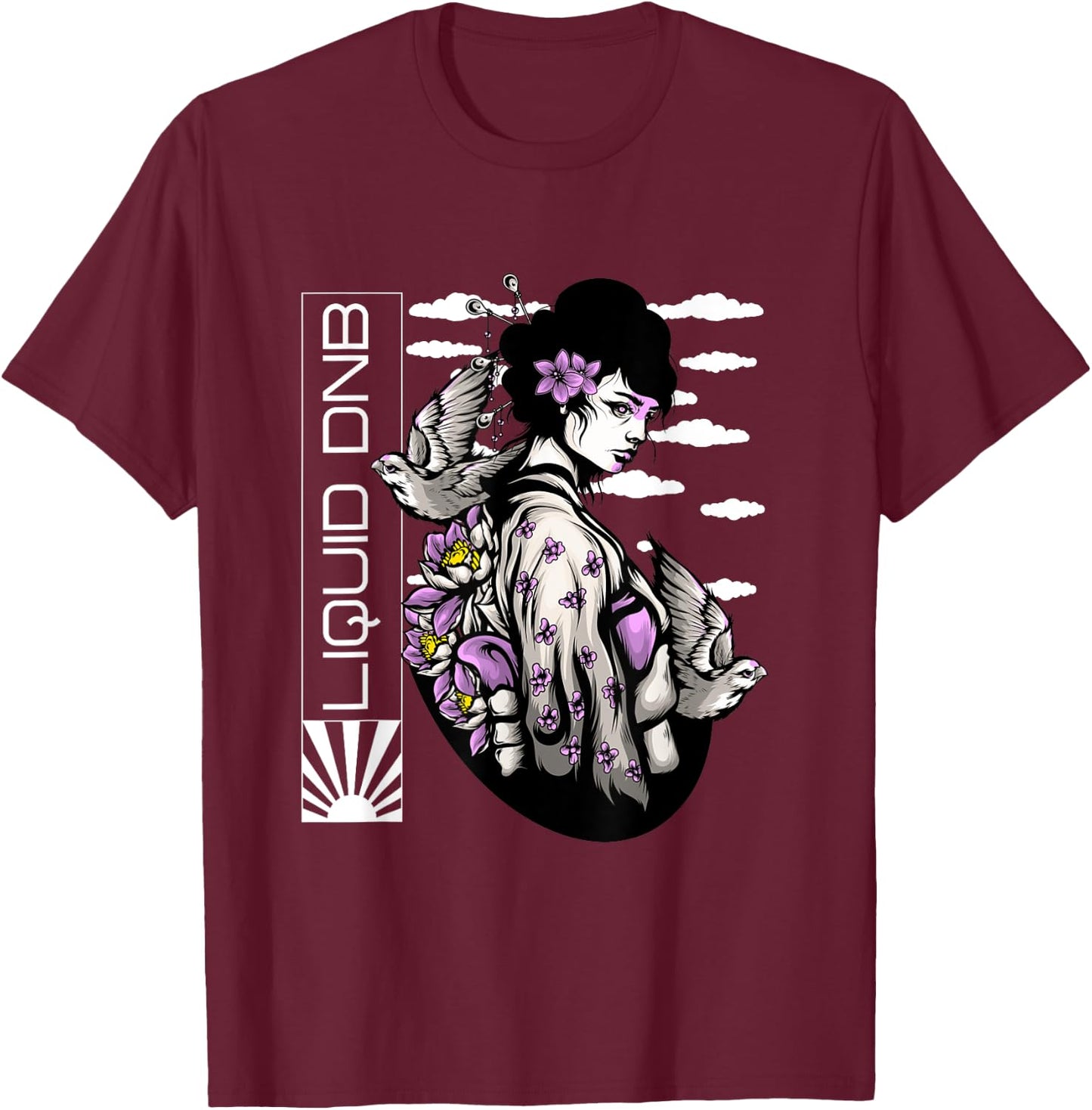 Liquid DnB Music Liquid Jungle EDM Drum And Bass T-Shirt - T-Shirt | Maroon