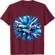 Spitfire WW2 Airplane Rainbow Ice Splash Blue Rays T-Shirt - T-Shirt | Maroon