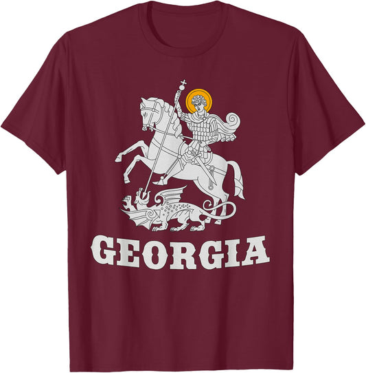 St George, Georgian Patriotic design T-Shirt - T-Shirt | Maroon