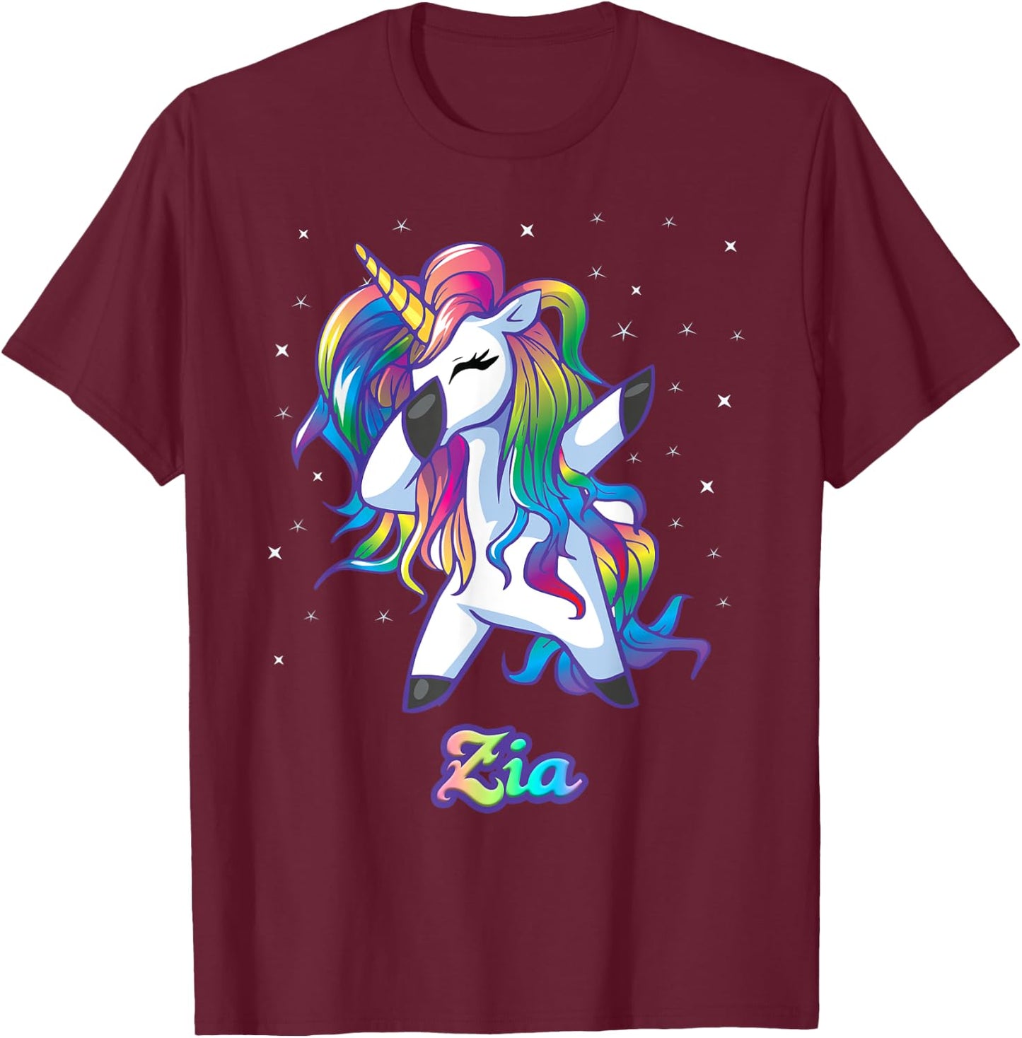 ZIA Unicorn Gifts For Girls Birthday Gifts T-Shirt - T-Shirt | Maroon
