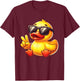 Cool Retro Yellow Rubber Duck in 70s 80s Funny Duck T-Shirt - T-Shirt | Maroon