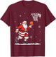 Basketball Christmas Men Boys Basketball Santa Claus T-Shirt - T-Shirt | Maroon