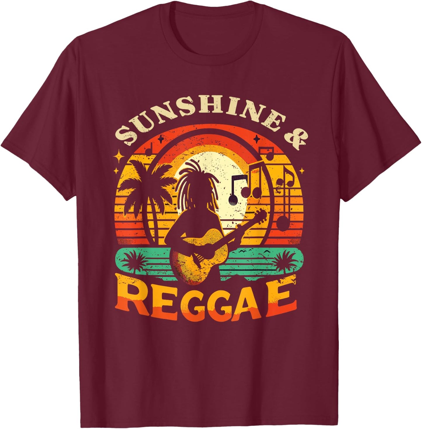Sunshine & Reggae Gear for Rasta | Jamaican Reggae T-Shirt - T-Shirt | Maroon