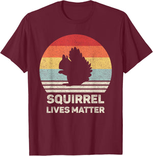Retro Squirrel Lives Matter Shirt Animal Lover Gift Squirrel T-Shirt - T-Shirt | Maroon