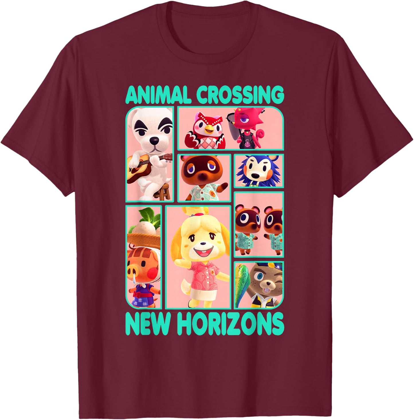 Animal Crossing: New Horizons Nintendo Friends Box Up T-Shirt - T-Shirt | Maroon