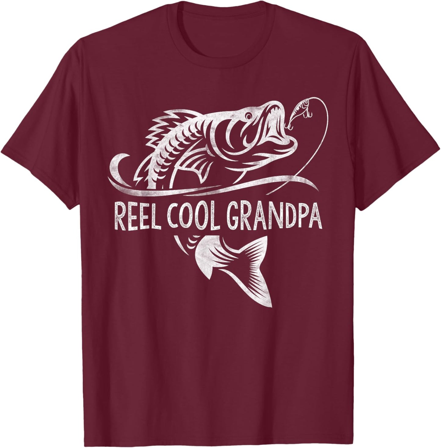 Reel Cool Grandpa Fishing Gifts Grandpa Father's Day T-Shirt - T-Shirt | Maroon