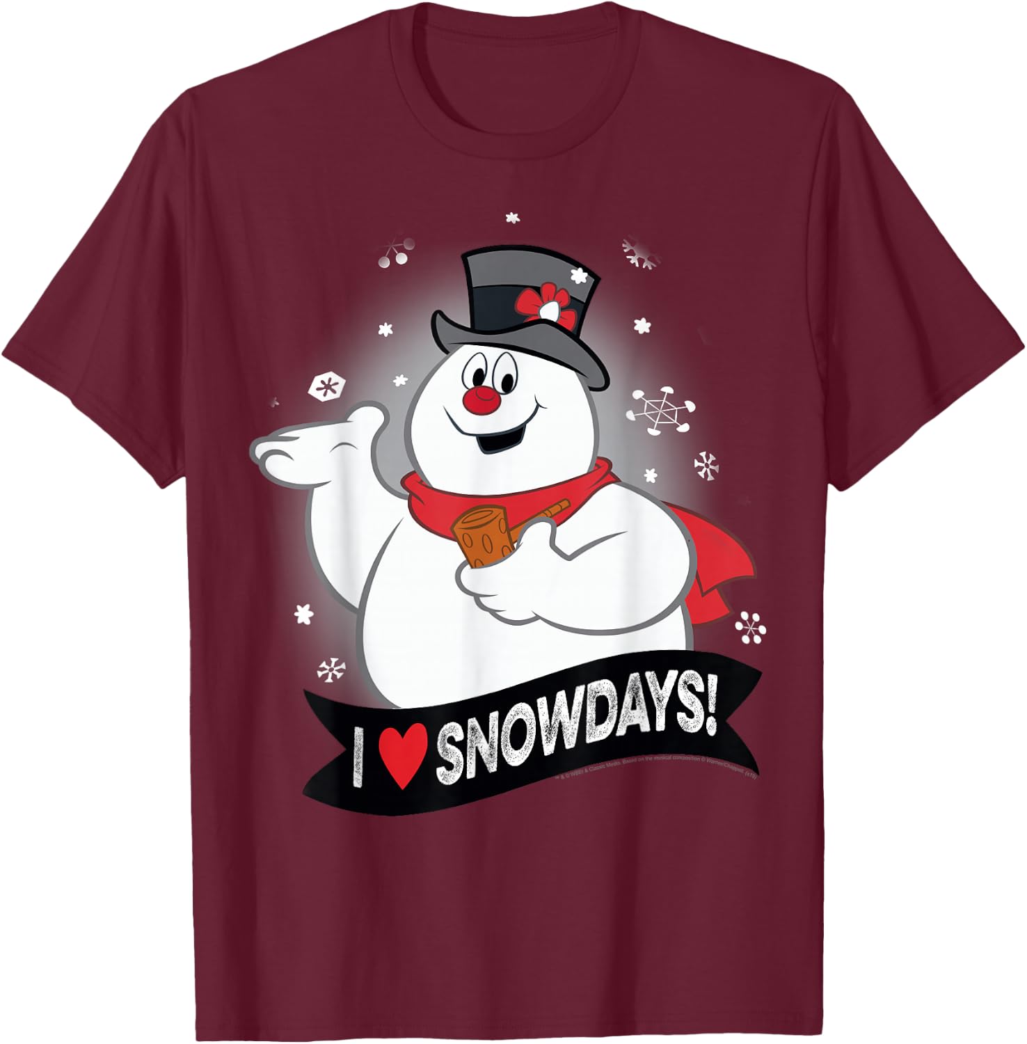 Frosty The Snowman I Love Snowdays T-Shirt - T-Shirt | Maroon