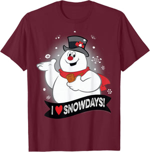 Frosty The Snowman I Love Snowdays T-Shirt - T-Shirt | Maroon